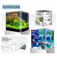 Amtra NanoTank cubo 30 litri - 30x30x35 cm vetro curvo con coperchio e...