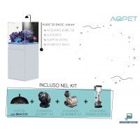 Aqpet Kit Kubic 50 reef completo di tecnica - Acquario marino 50x50x50...