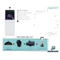 Aqpet Kit Kubic 50 reef completo di tecnica - Acquario marino 50x50x50...