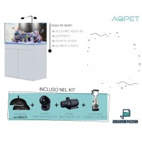 Aqpet Kit Aqua 90 reef completo di tecnica - Acquario marino 90x50x50 cm...
