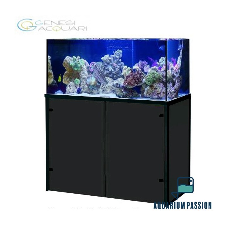 Genesi Acquari Reef Plus Nero 80x45x45 cm - Acquario marino in vetro  extrachiaro con sump e supporto